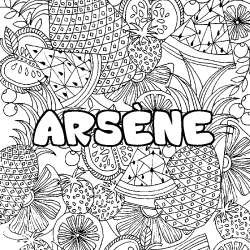 Coloración del nombre ARSÈNE - decorado mandala de frutas