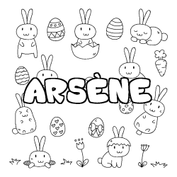 Coloración del nombre ARSÈNE - decorado Pascua