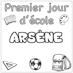 Coloración del nombre ARSÈNE - decorado primer día de escuela