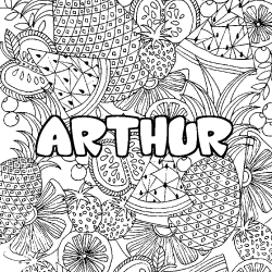 Coloración del nombre ARTHUR - decorado mandala de frutas