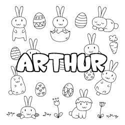 Coloración del nombre ARTHUR - decorado Pascua