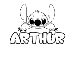 Coloración del nombre ARTHUR - decorado Stitch