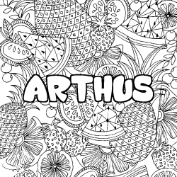 Coloración del nombre ARTHUS - decorado mandala de frutas