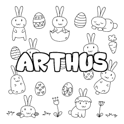 Coloración del nombre ARTHUS - decorado Pascua