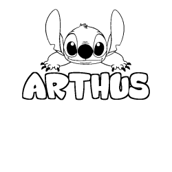 Coloración del nombre ARTHUS - decorado Stitch