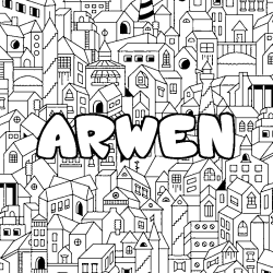 Dibujo para colorear ARWEN - decorado ciudad
