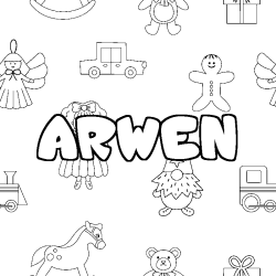 Coloración del nombre ARWEN - decorado juguetes