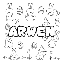 Coloración del nombre ARWEN - decorado Pascua
