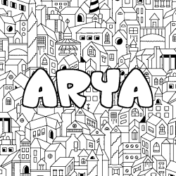 Dibujo para colorear ARYA - decorado ciudad