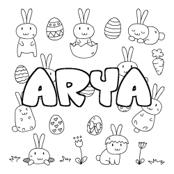 Coloración del nombre ARYA - decorado Pascua