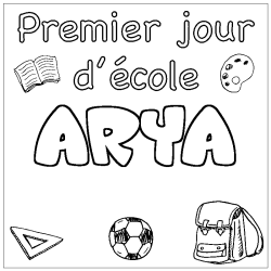 Dibujo para colorear ARYA - decorado primer d&iacute;a de escuela
