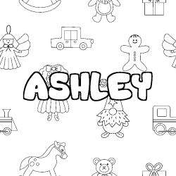 Coloración del nombre ASHLEY - decorado juguetes