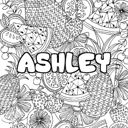 Dibujo para colorear ASHLEY - decorado mandala de frutas