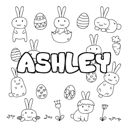 Coloración del nombre ASHLEY - decorado Pascua