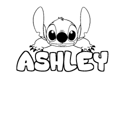 Coloración del nombre ASHLEY - decorado Stitch
