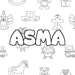 Dibujo para colorear ASMA - decorado juguetes