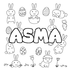 Coloración del nombre ASMA - decorado Pascua