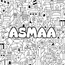 Coloración del nombre ASMAA - decorado ciudad