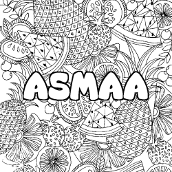 Coloración del nombre ASMAA - decorado mandala de frutas