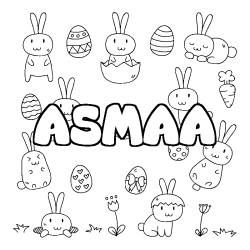 Dibujo para colorear ASMAA - decorado Pascua