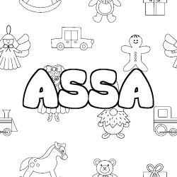 Coloración del nombre ASSA - decorado juguetes