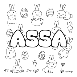 Coloración del nombre ASSA - decorado Pascua