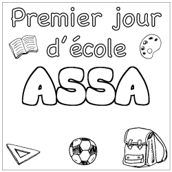 Dibujo para colorear ASSA - decorado primer d&iacute;a de escuela