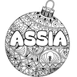Coloración del nombre ASSIA - decorado bola de Navidad