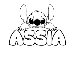 Coloración del nombre ASSIA - decorado Stitch