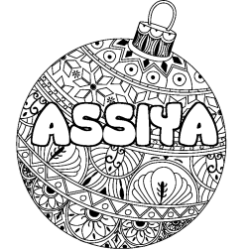 Coloración del nombre ASSIYA - decorado bola de Navidad
