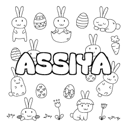 Dibujo para colorear ASSIYA - decorado Pascua