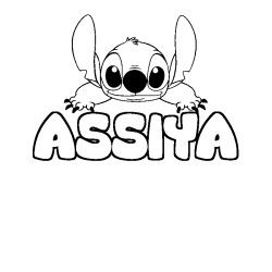 Coloración del nombre ASSIYA - decorado Stitch