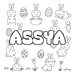 Coloración del nombre ASSYA - decorado Pascua