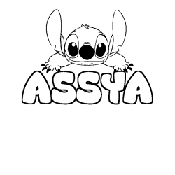 Coloración del nombre ASSYA - decorado Stitch