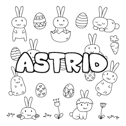 Coloración del nombre ASTRID - decorado Pascua