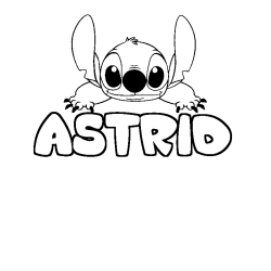 Coloración del nombre ASTRID - decorado Stitch
