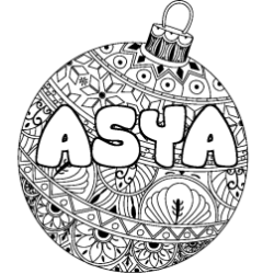 Coloración del nombre ASYA - decorado bola de Navidad
