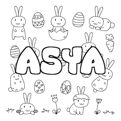 Dibujo para colorear ASYA - decorado Pascua