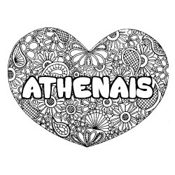 Dibujo para colorear ATHENAIS - decorado mandala de coraz&oacute;n