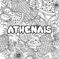 Dibujo para colorear ATHENAIS - decorado mandala de frutas