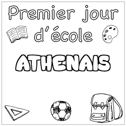 Dibujo para colorear ATHENAIS - decorado primer d&iacute;a de escuela