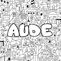 Coloración del nombre AUDE - decorado ciudad