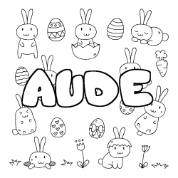 Coloración del nombre AUDE - decorado Pascua