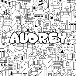 Coloración del nombre AUDREY - decorado ciudad