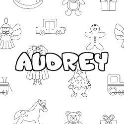 Coloración del nombre AUDREY - decorado juguetes