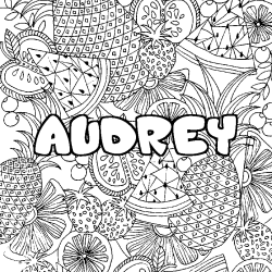 Dibujo para colorear AUDREY - decorado mandala de frutas