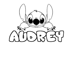 Coloración del nombre AUDREY - decorado Stitch