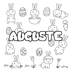 Coloración del nombre AUGUSTE - decorado Pascua