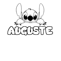 Coloración del nombre AUGUSTE - decorado Stitch