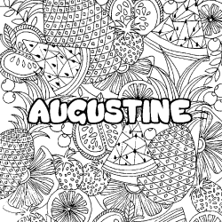 Coloración del nombre AUGUSTINE - decorado mandala de frutas